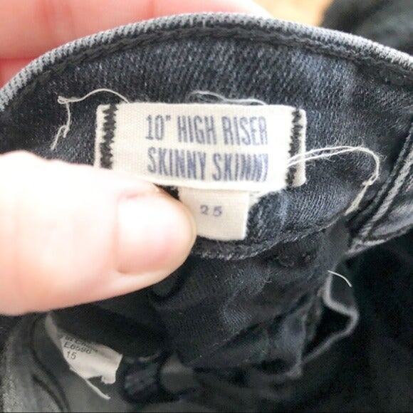 Madewell 10" High Riser Black Washed Skinny Skinny Jeans 25 - Picture 4 of 7